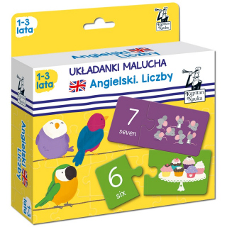 Kapitan Nauka Układanki malucha. Angielski Liczby 1-3 lata (puzzle dwuelementowe)