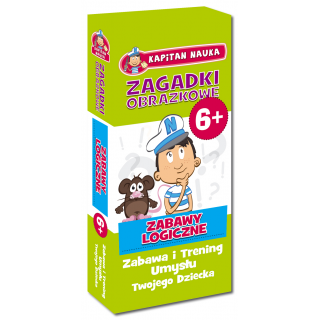 Kapitan Nauka Zagadki obrazkowe Zabawy logiczne 6+ (od 6 lat) (56 kolorowych kart) Kapitan Nauka Zagadki obrazkowe Zabawy logiczne 6+ (od 6 lat) (56 kolorowych kart)
