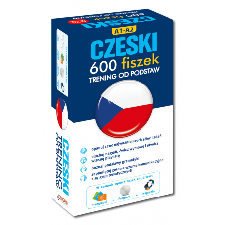 Czeski 600 fiszek Trening od podstaw +CD (600 fiszek + CD-ROM z programem Fiszki mp3 i nagraniami MP3 + Kolorowe przegródki)