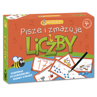 Kapitan Nauka Pakiet Piszę i zmazuję Liczby (54 ścieralne karty + dodatkowe duże karty + mazak) Kapitan Nauka Pakiet Piszę i zmazuję Liczby (54 ścieralne karty + dodatkowe duże karty + mazak)