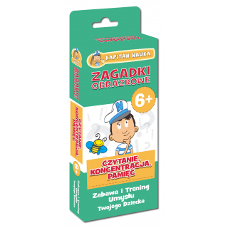 Kapitan Nauka Zagadki obrazkowe Czytanie Koncentracja Pamięć 6+ (od 6 lat) (56 kolorowych kart) Kapitan Nauka Zagadki obrazkowe Czytanie Koncentracja Pamięć 6+ (od 6 lat) (56 kolorowych kart)