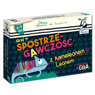 Kapitan Nauka. Spostrzegawczość z kameleonem Leonem 6-9 lat (Książka + 48 kart do gry) Kapitan Nauka. Spostrzegawczość z kameleonem Leonem 6-9 lat (Książka + 48 kart do gry)